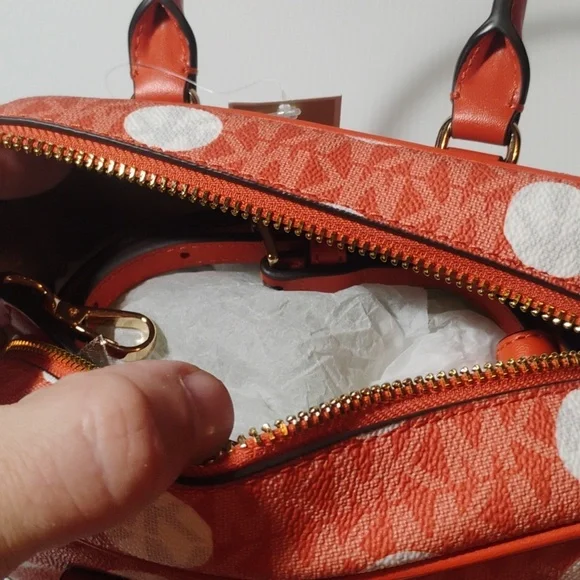 MICHAEL Michael Kors Thompson Mini XS Satchel/Xbody RED CLAY NWT $398! - Picture 8 of 11